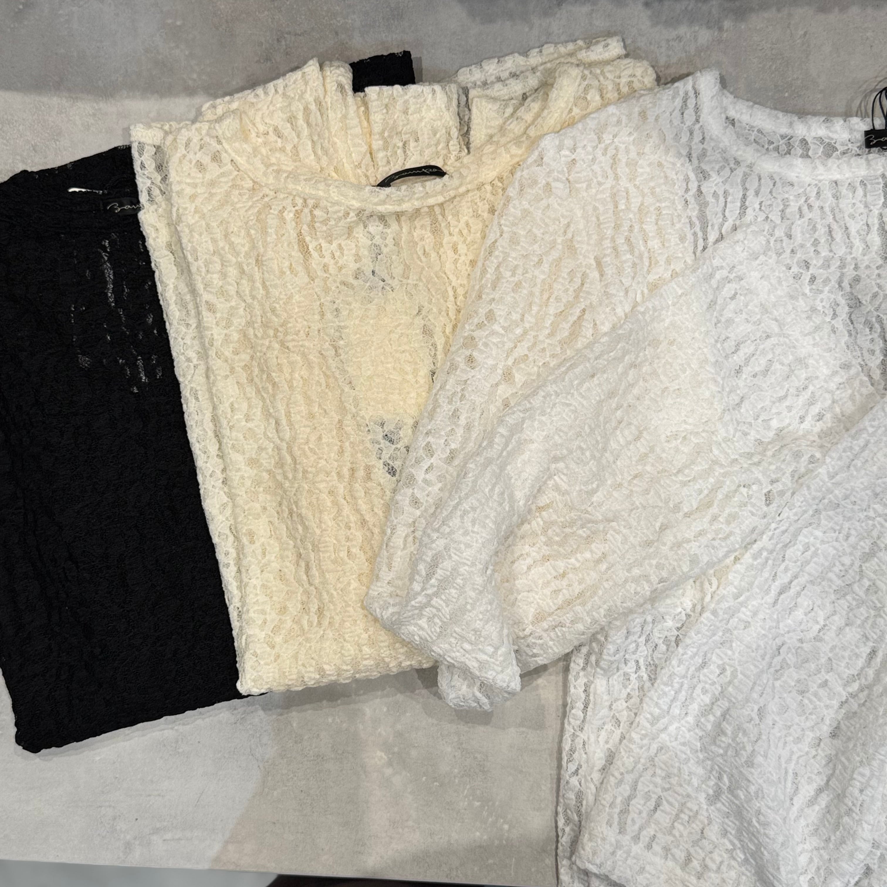 【SELECT】ストレッチレースプルオーバー 15-0702