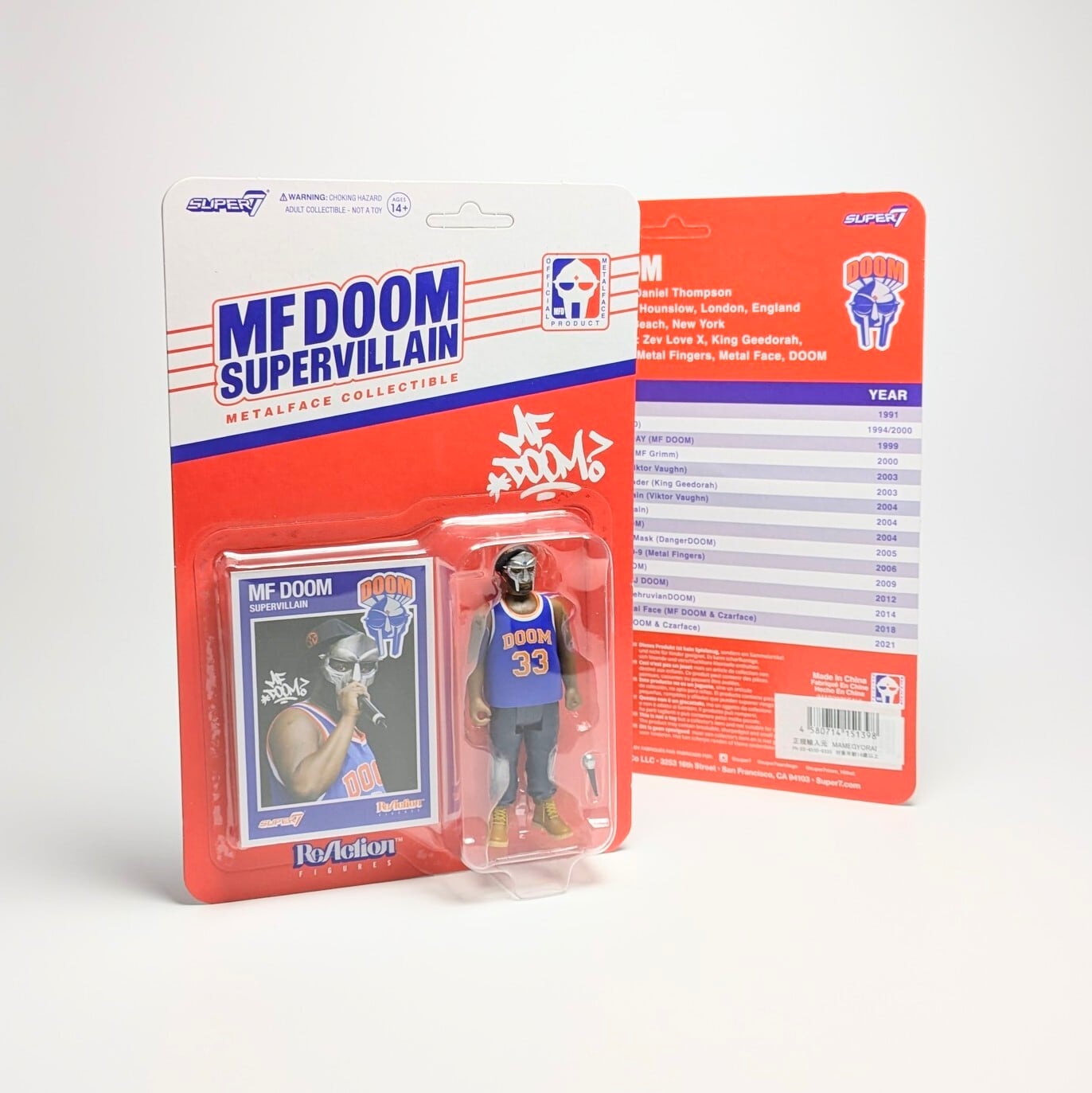 ReAction Figures 】MF DOOM SUPERVILLAIN METALFACE COLLECTIBLE