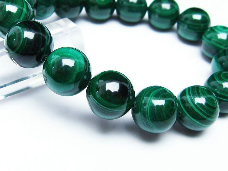 マラカイト ブレスレット 14mm 天眼 malachite 一点物 おまかせ便 111