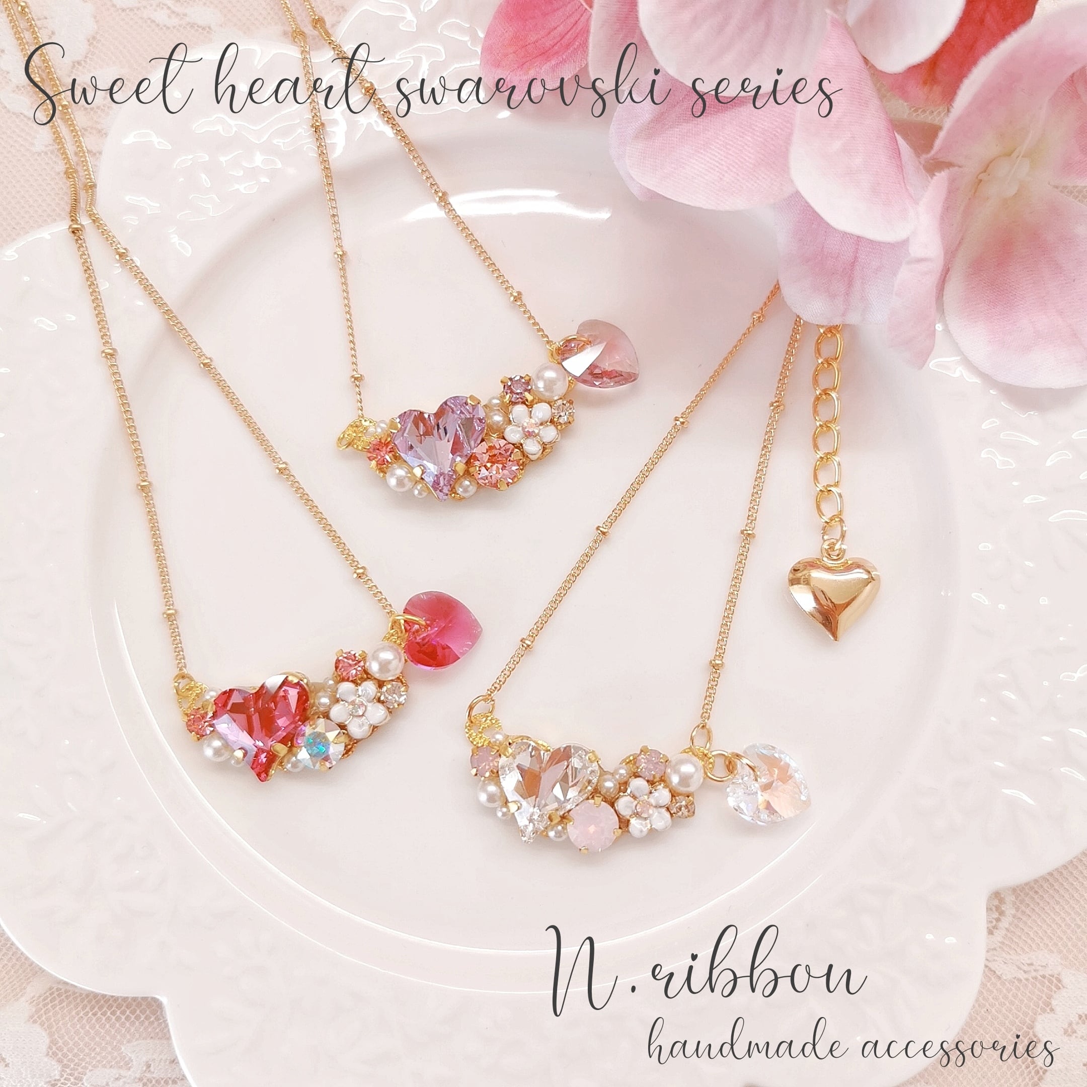 SWAROVSKI♡ハート♡ネックレス＆ピアス