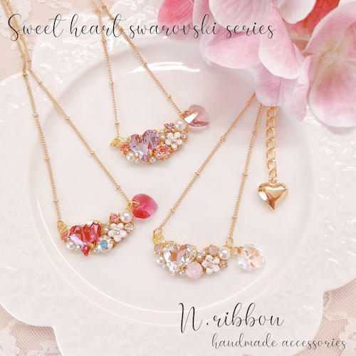 《 sweet heart swarovski necklace 》スウィートハートスワロフスキー ネックレス