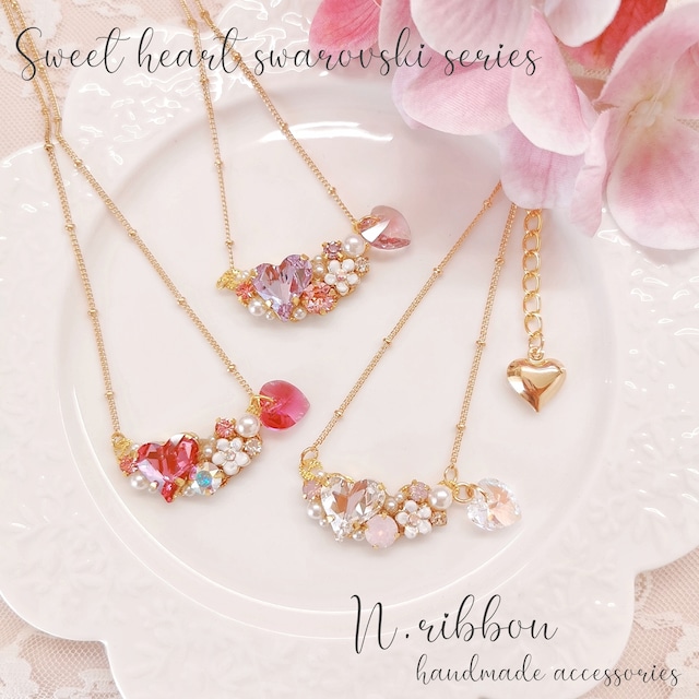 《 sweet heart swarovski necklace 》スウィートハートスワロフスキー ネックレス