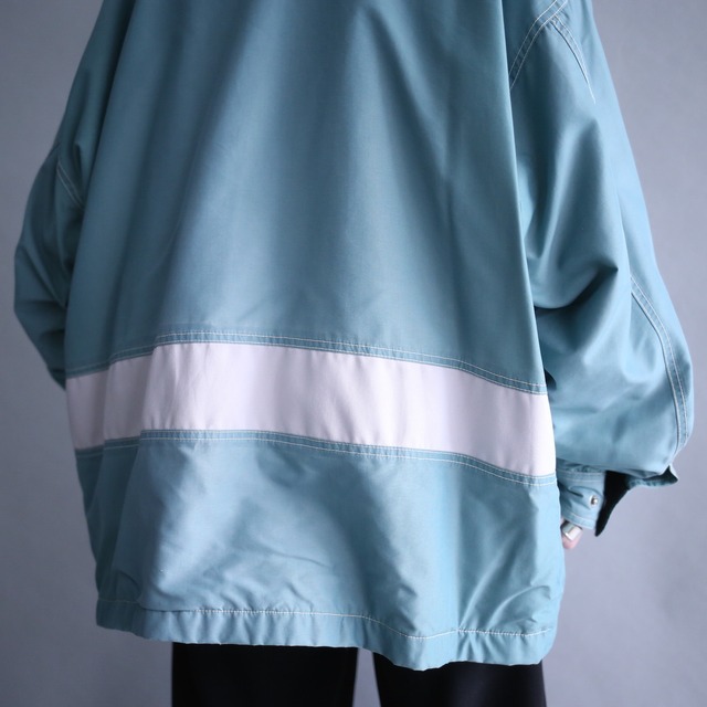 pastel good coloring gimmick design loose silhouette zip-up nylon jacket