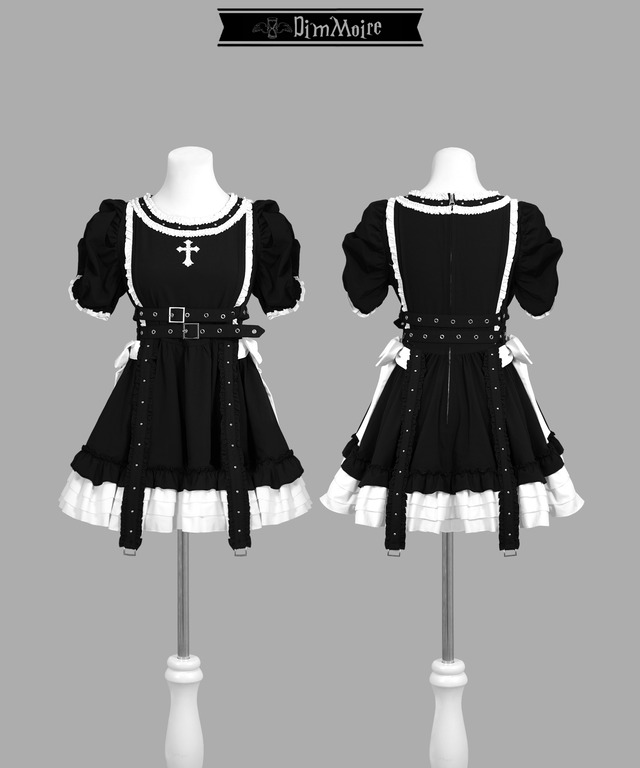 Gothicハートロングドレス【Black&White】 | DimMoire