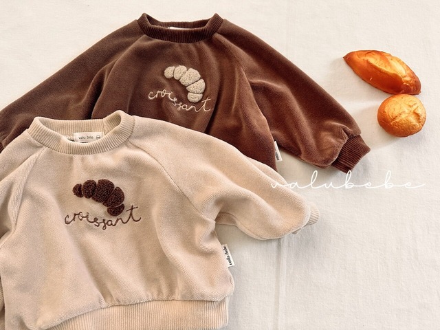 [予約][送料無料]《valubebe》Croissant velour sweatshirt (baby) 38