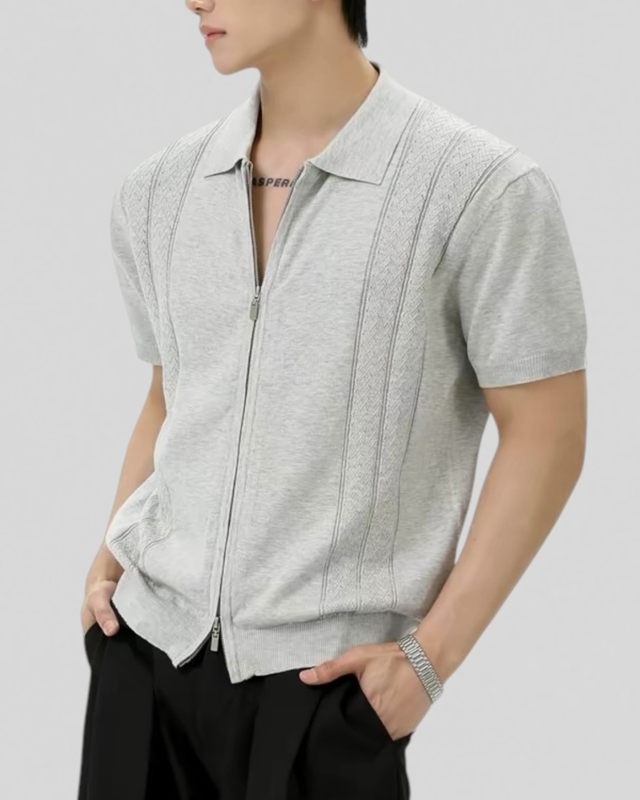 Sculpt Fit Zip Knit Polo（100％/40％/0％）