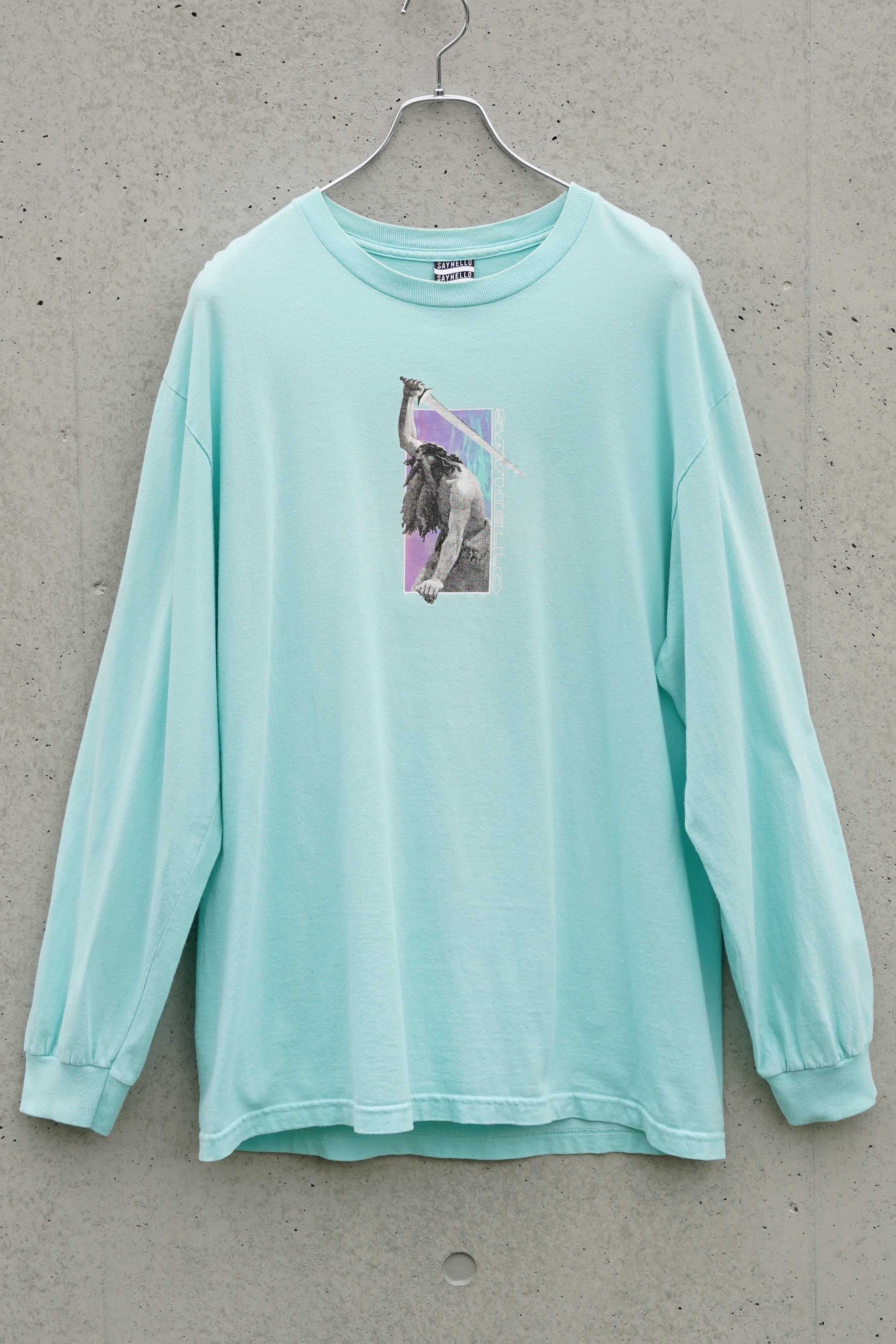 SAYHELLO 2020 “King Blow” L/S Tee / Mint Blue / L相当