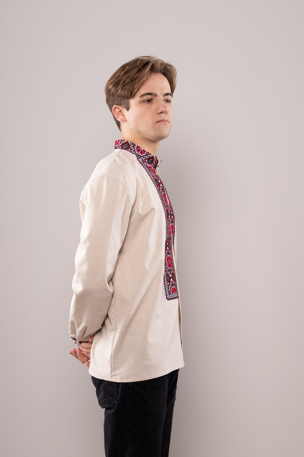 ウクライナ刺繍ヴィシヴァンカ　クロスステッチ手刺繍　Lサイズ　メンズ - 11