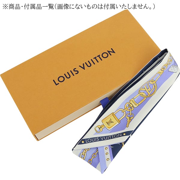 New LOUIS VUITTON ルイヴィトン スカーフ バンドーKチャーム ブルー