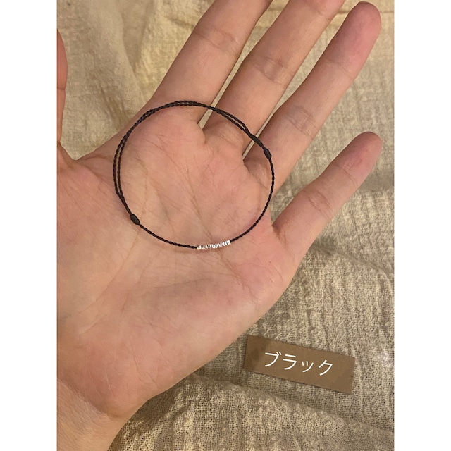 fc手編み銀碎片ブレスorアンクレット
