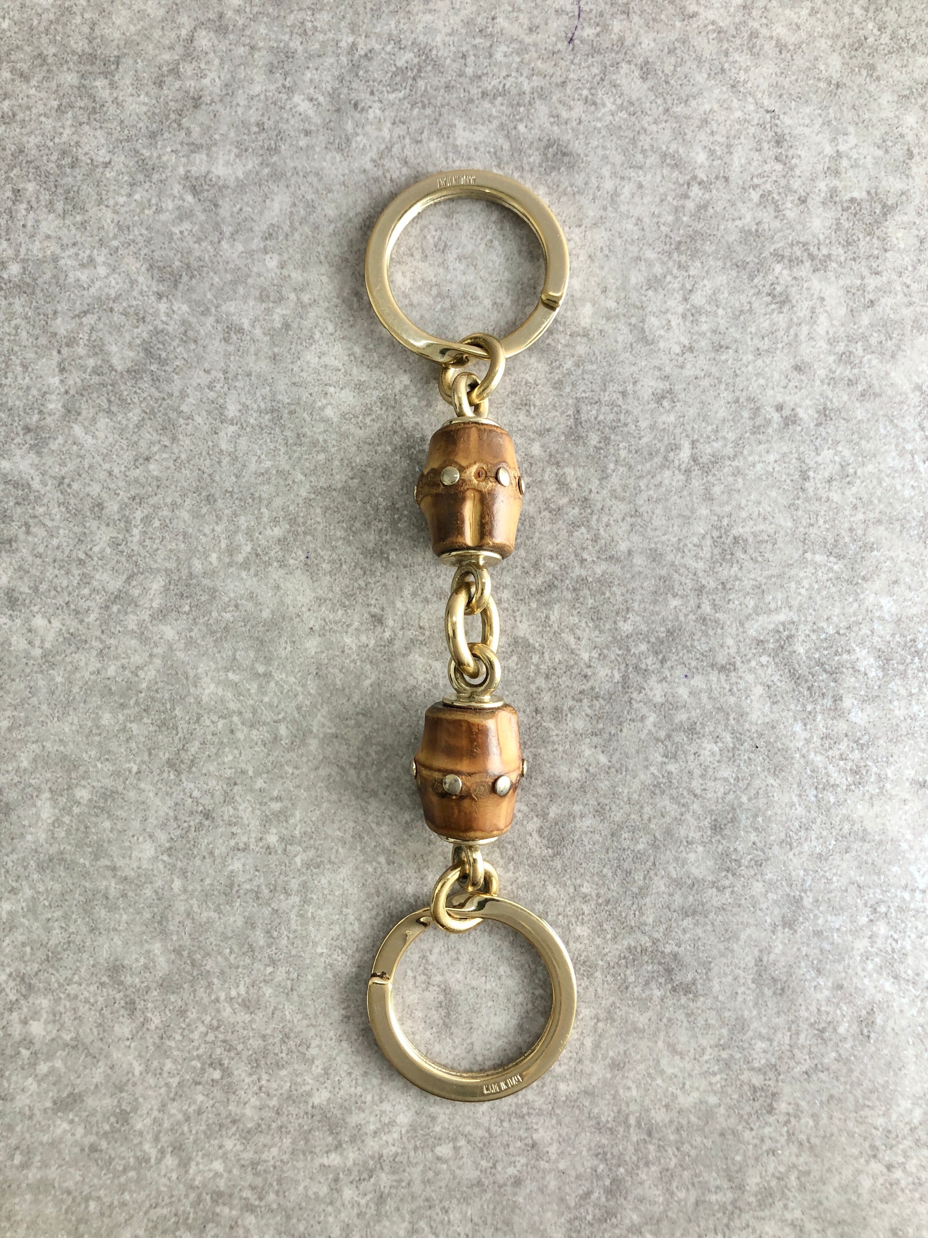 GUCCI グッチ キーホルダー ゴールド バンブー キーリング vintage