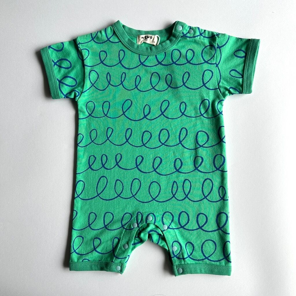 NeWo×Goma S/S Rompers Drawing【70cm】Green