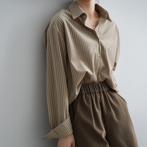 striped long sleeve natural shirt m0298