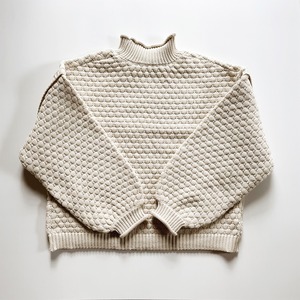 Popcorn high neck knit (ivory)