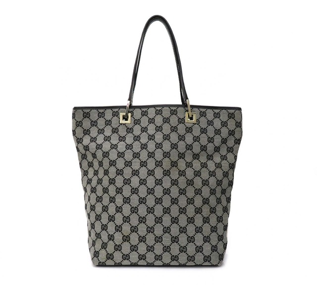 GUCCI / グッチ GG柄 キャンバス×レザー トートバッグ ハンドバッグ
