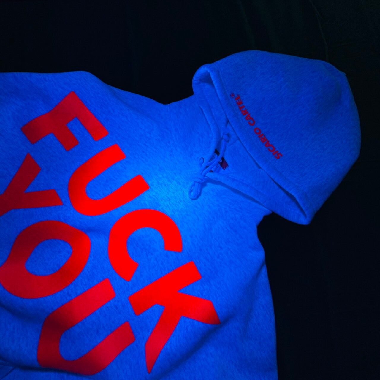FUCKYOU Hoodie ASH×蛍光PINK | SICARIO CARTEL
