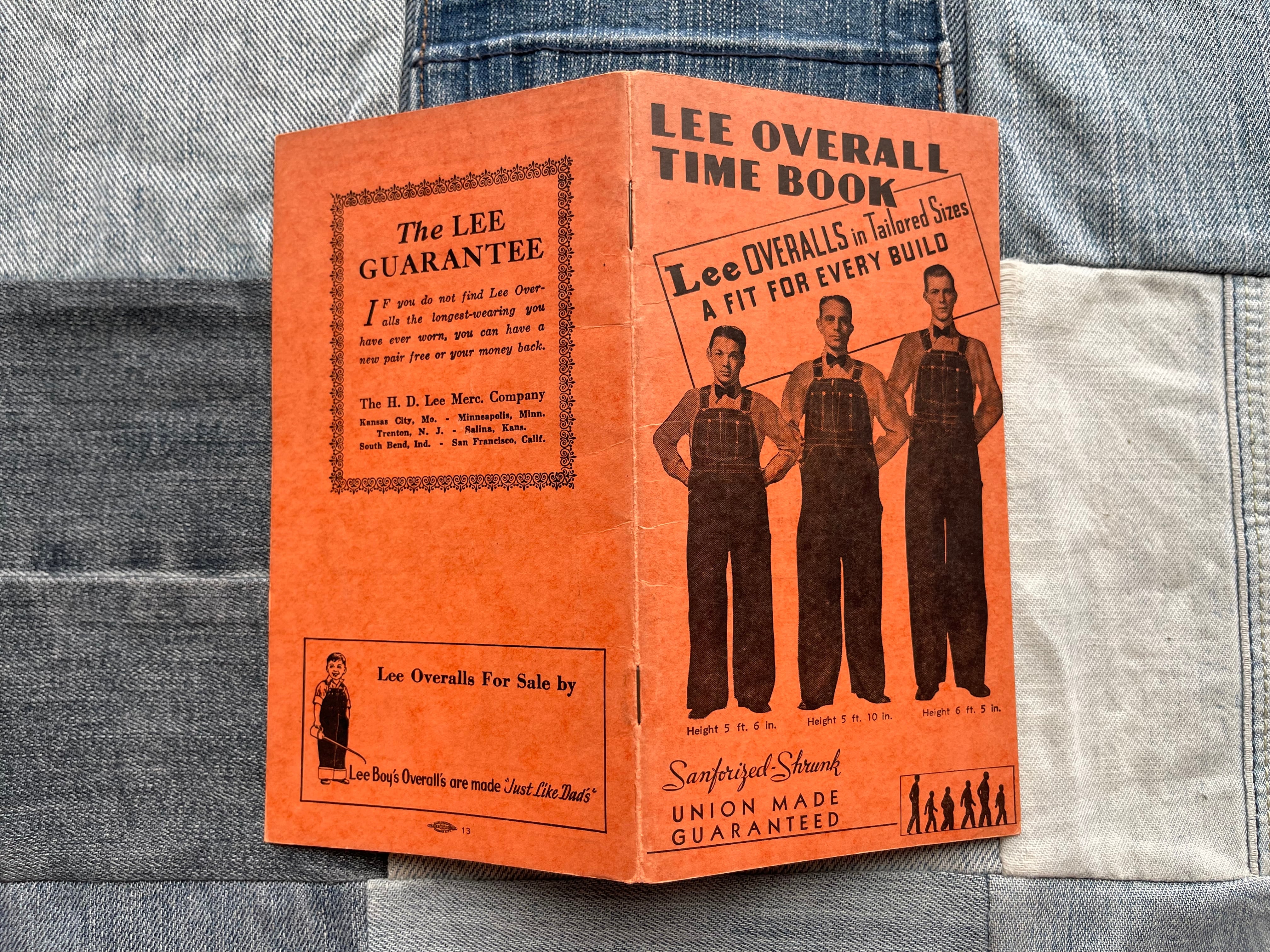 1950s】H.D.LEE COMPANY LEE OVERALL Time Book | swallows