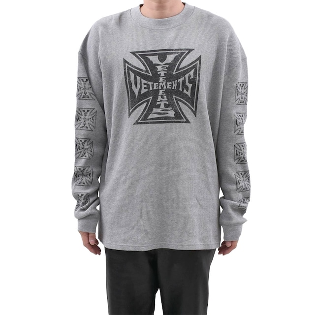 【VETEMENTS】BIKER CROSS WAFFLE LONGSLEEVE
