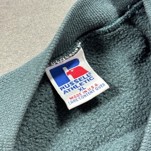 90s Russell Athletic sweatshirt solid blue green XL 古着