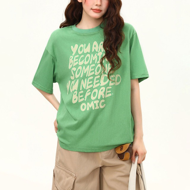 レトロレタリングアートプリントTシャツ 1col R02439