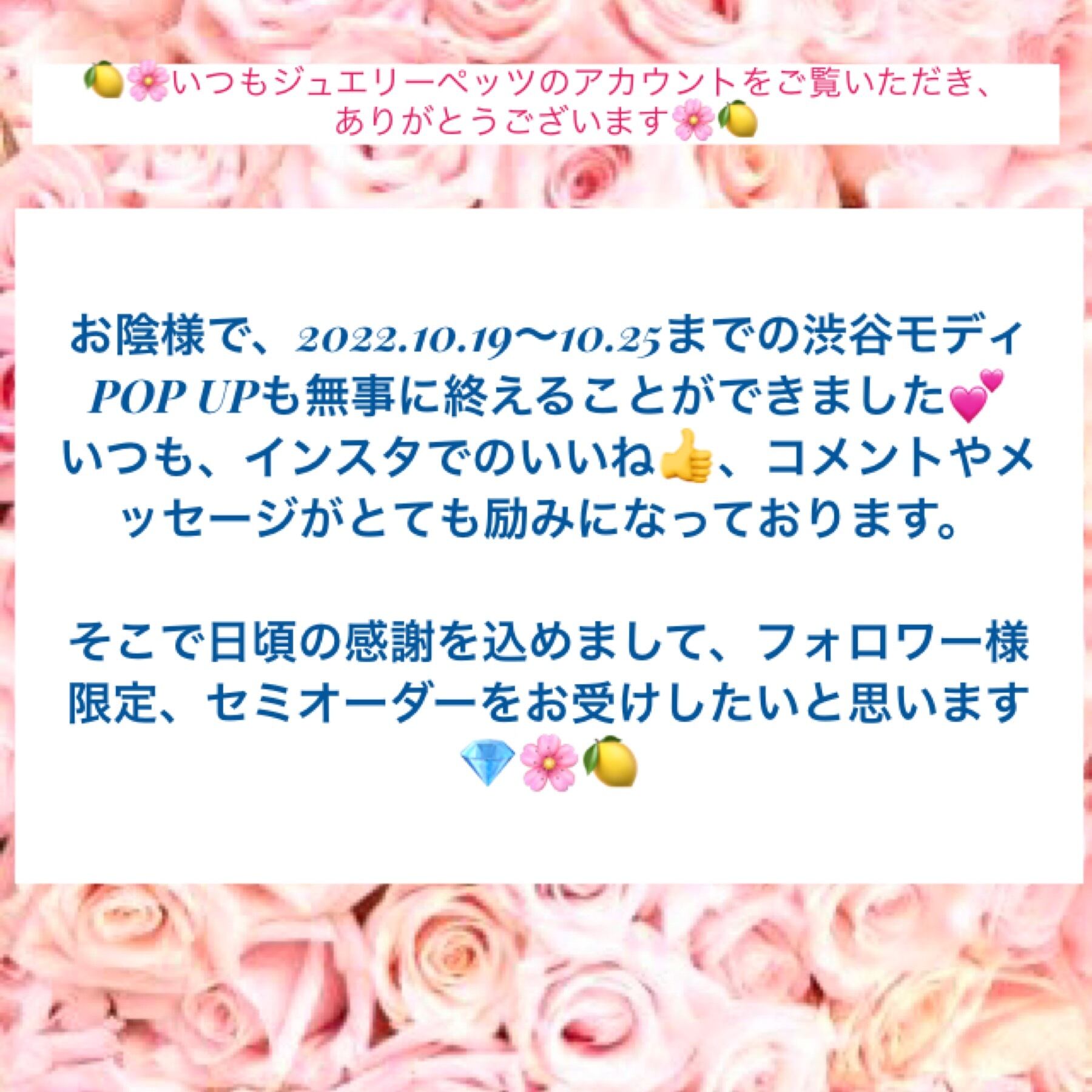 Instagramフォロワー様限定 セミオーダー承ります Jewelry Pets フォロワー様 日頃の感謝を込めて