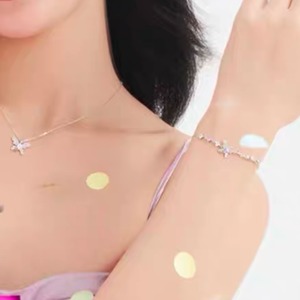 おしゃれ パープル 蝶々 キラキラ ブレスレット