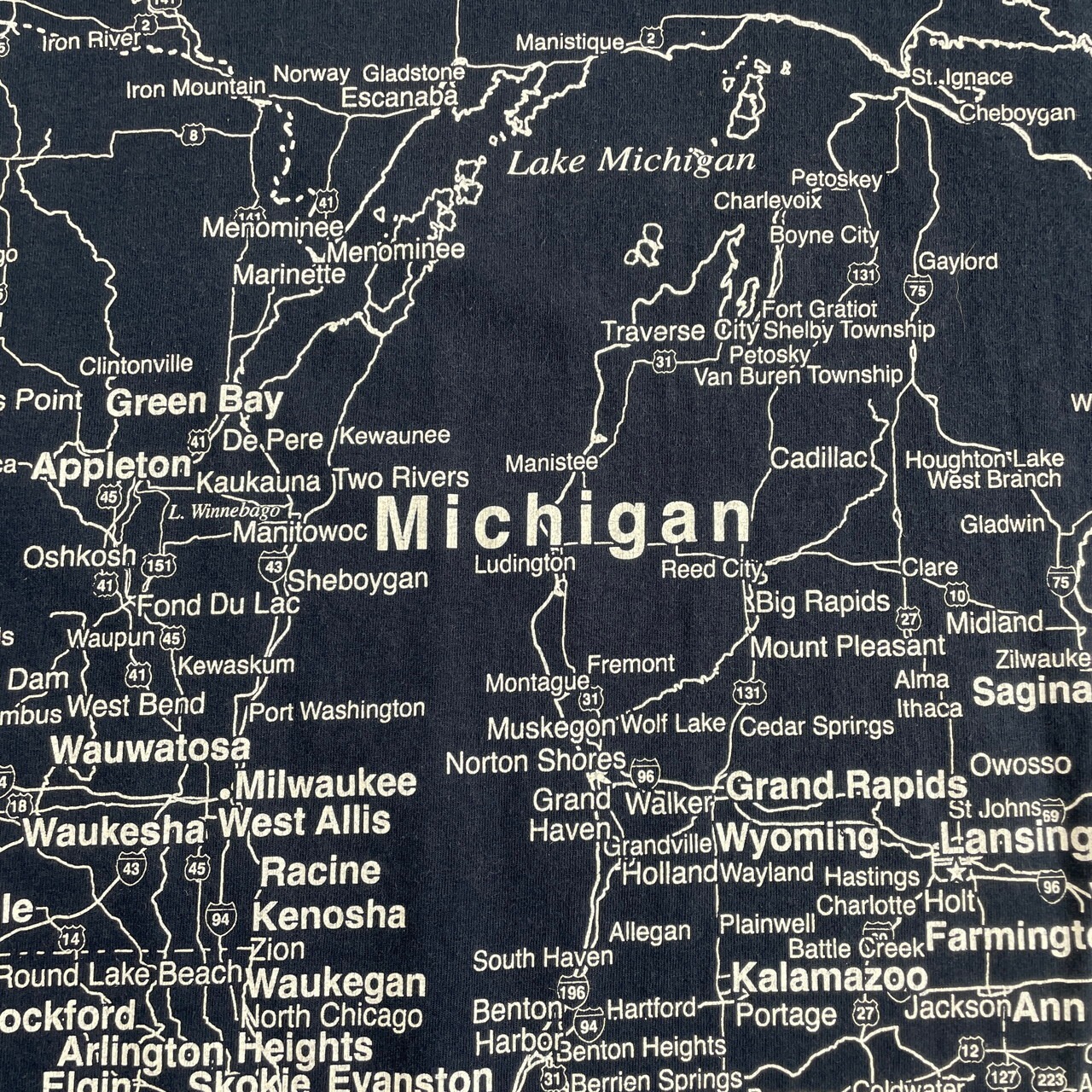 ビッグサイズ 90年代 MICHIGAN マップ オールオーバープリント 