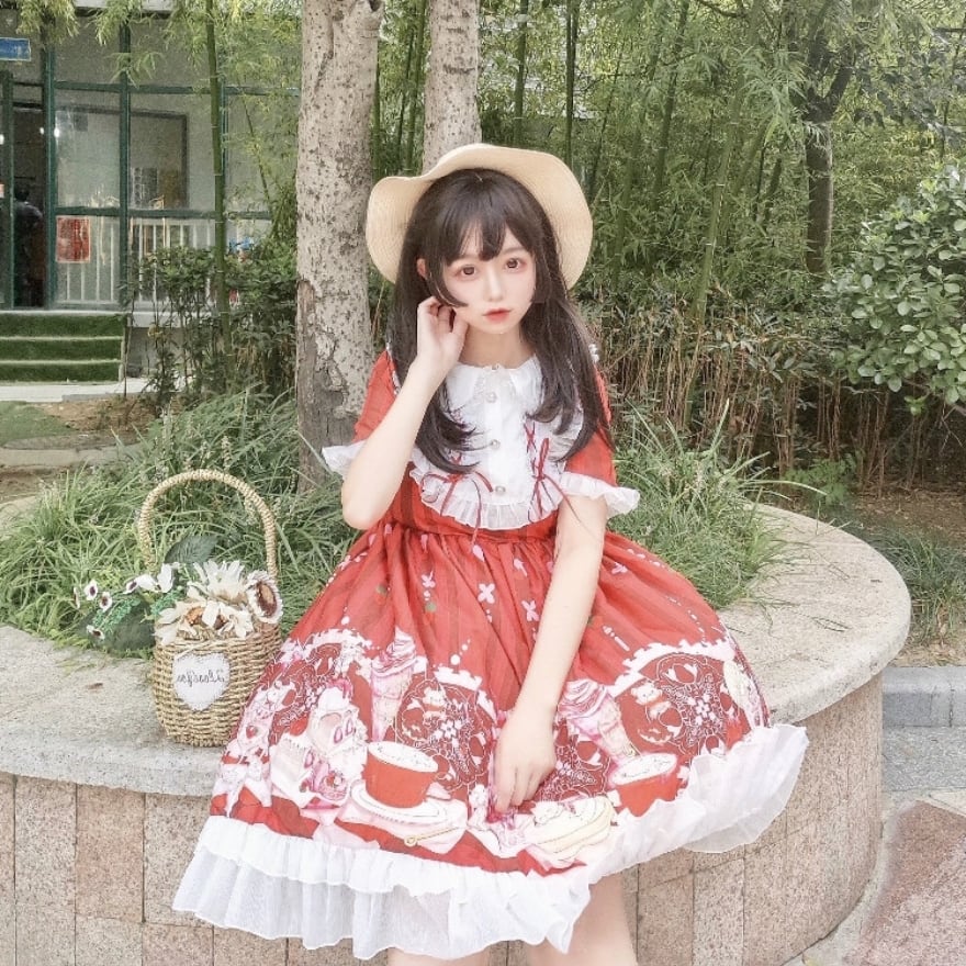 ゴスロリ通販 With U ロリィタ服 半袖 ワンピース フリル 原宿スタイル