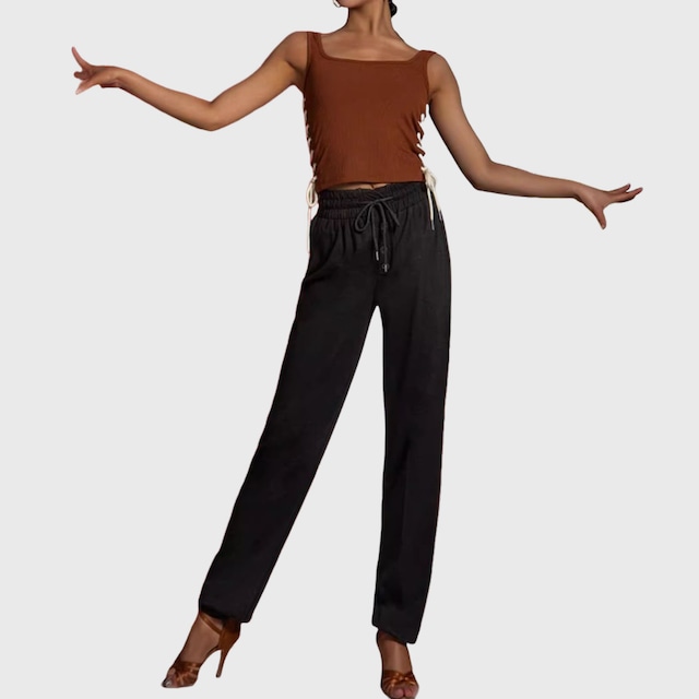 ストレートレッグ ドローストリング パターン ジョガーパンツ 2col D00218