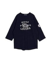 DOGS LOVERSプリントラグランスリーブTシャツ (BLACK) CQ-49021
