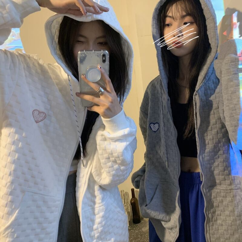 スタイルフードカーディガンセーター オータムホワイトトップス コート ロング 秋物 モンロー78727492983