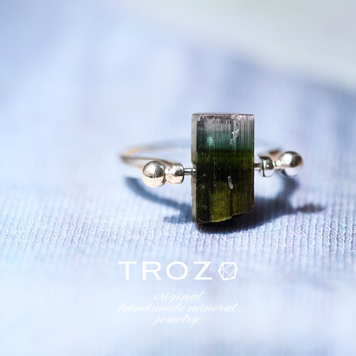 【006 Water Lilies Collection】 トリカラートルマリン 鉱物原石 シルバー925 リング 指輪 天然石 アクセサリー (No.3762)
