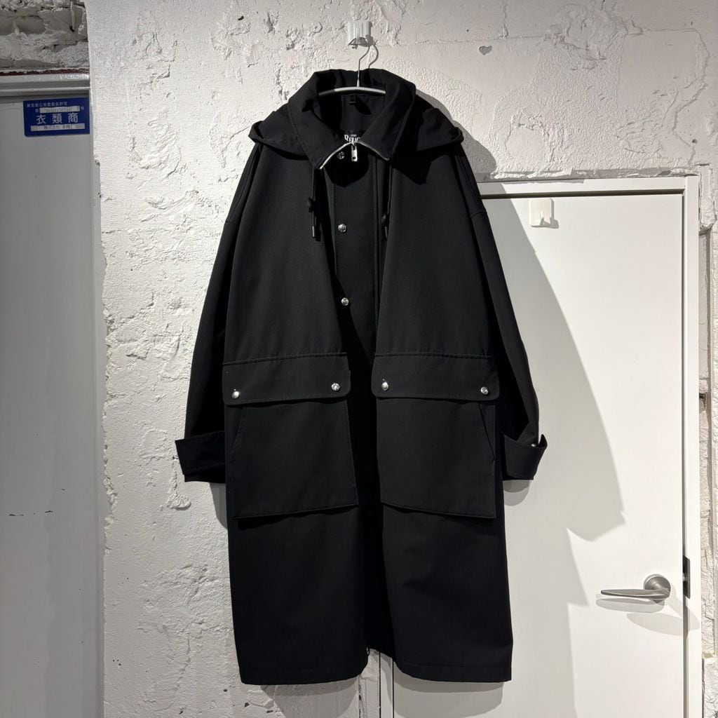 POLYPLOID ポリプロイド 19FW-01-B ステンカラーコート ブラック size1