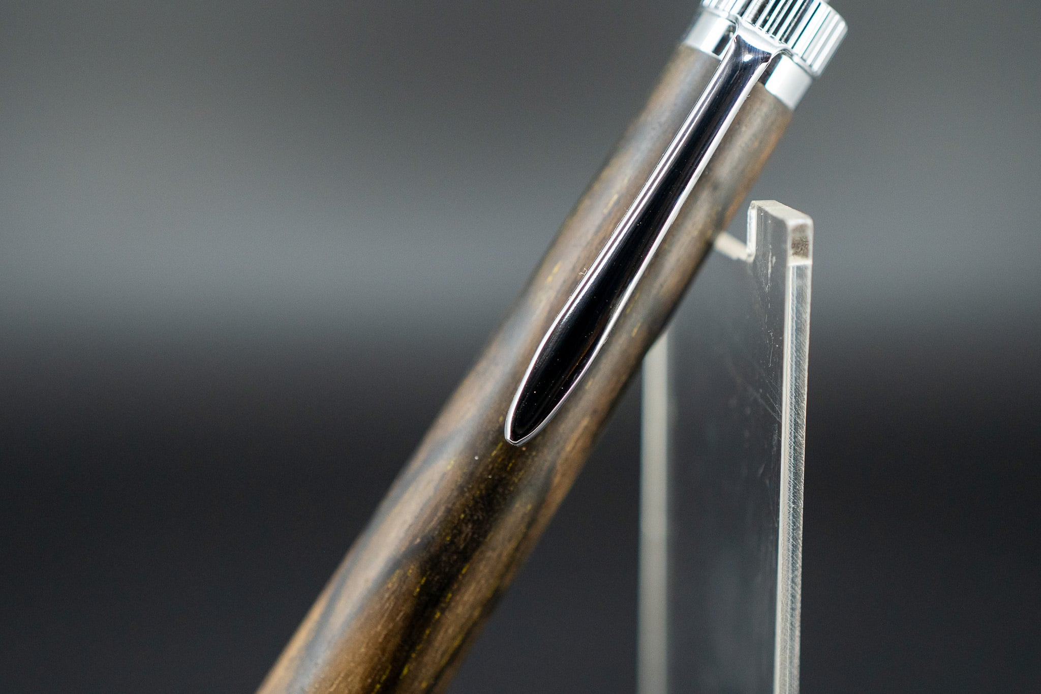 【魅惑の黒い紋様】黒柿 孔雀杢 極上① silver BP