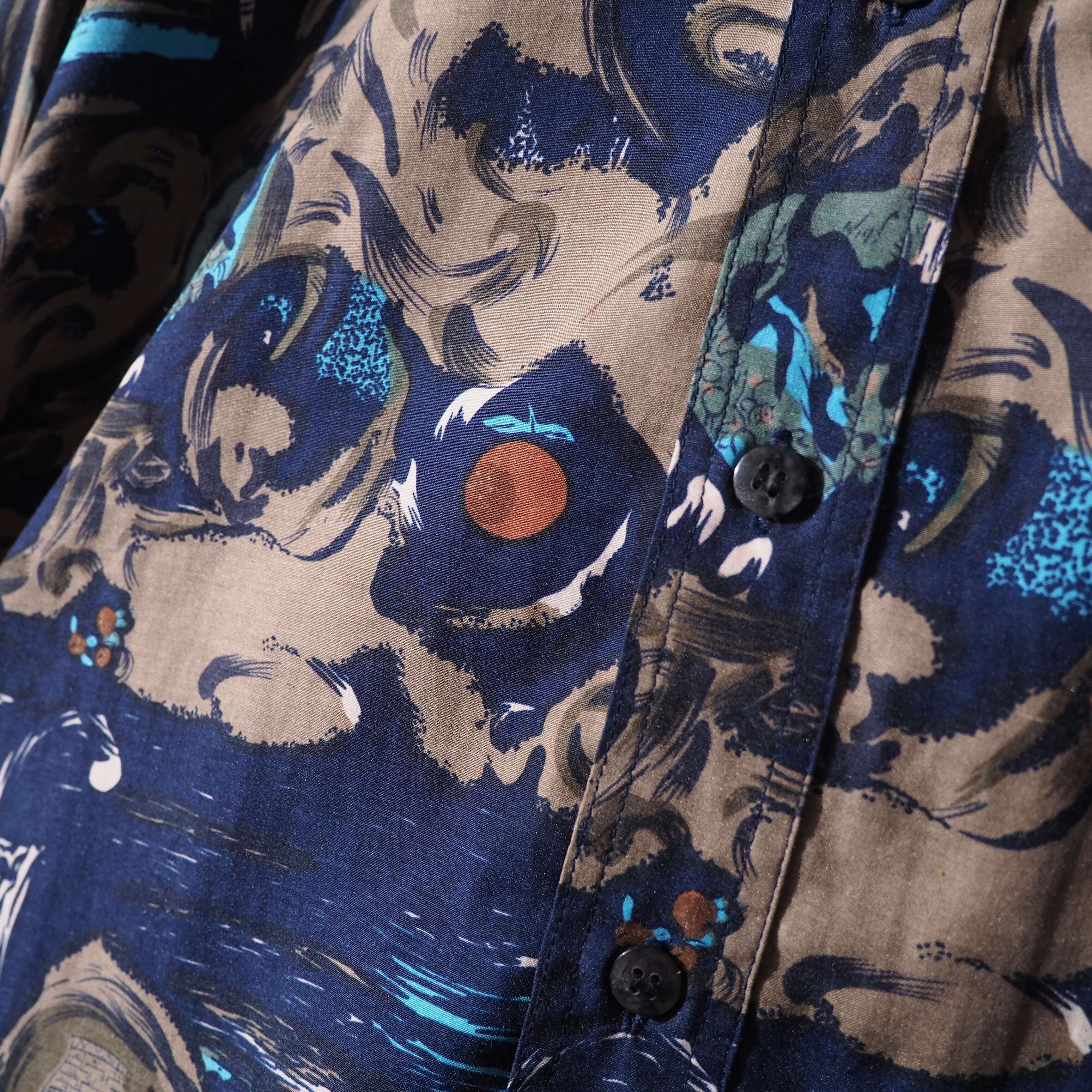 1980s Beautiful Modern Art All over Vintage loose shirt