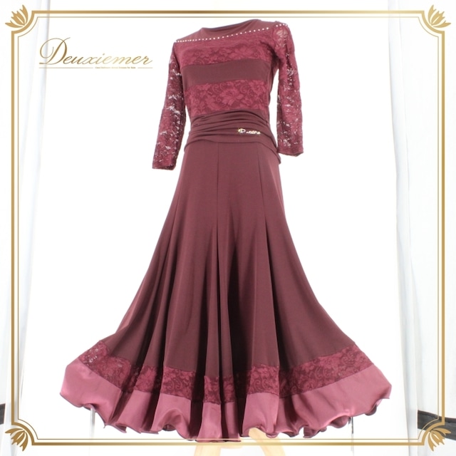 社交ダンス 衣装 スタンダード 上下セット ツーピース レッスンウェア パーティ衣装 Roger バーガンディ レース ラインストーン 派手 花柄 バーガンディ系 スカート 二重スカート ボリューム 優雅 動き 花柄レース しっとり 厚手 伸縮性 パーティー服 女性用 大人用 ダンスウエア 競技用 社交ダンス衣装 おしゃれ 体型カバー 社交ダンス 衣装 スタンダード 上下セット ツーピース レッスンウェア パーティ衣装 Roger バーガンディ レース ラインストーン 派手 花柄 バーガンディ系 スカート 二重スカート ボリューム 優雅 動き 花柄レース しっとり 厚手 伸縮性 パーティー服 女性用 大人用 ダンスウエア 競技用 社交ダンス衣装 おしゃれ 体型カバー