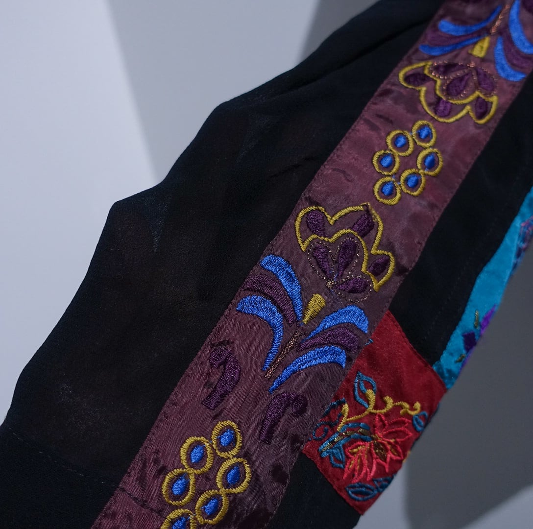 90s “CHICO'S” Various Embroidered & Sheer Patchwork Jacket | 古着