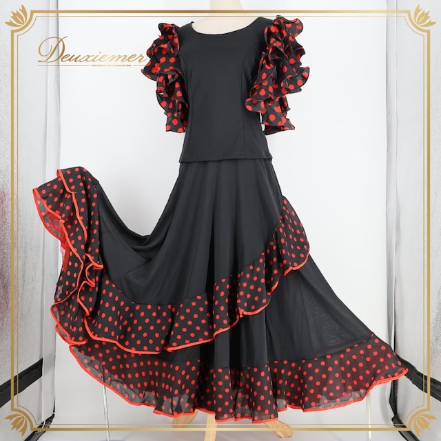 フラメンコ 衣装 prima boutique プリマブティック ツーピース セットアップ 上下セット ブラック系 水玉 ドット 黒 赤 ボランテ フリル かわいい ダンス衣装 イベント ステージ レディース ポップ おしゃれ レッド系 フラメンコ 衣装 prima boutique プリマブティック ツーピース セットアップ 上下セット ブラック系 水玉 ドット 黒 赤 ボランテ フリル かわいい ダンス衣装 イベント ステージ レディース ポップ おしゃれ レッド系