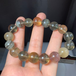 b186 変わった色合い☆フローライトブレスレット