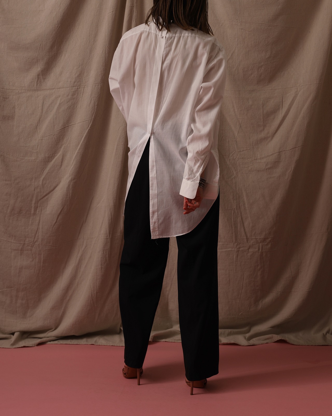 1940's Arrow / Open Back Shirt / Size M - White