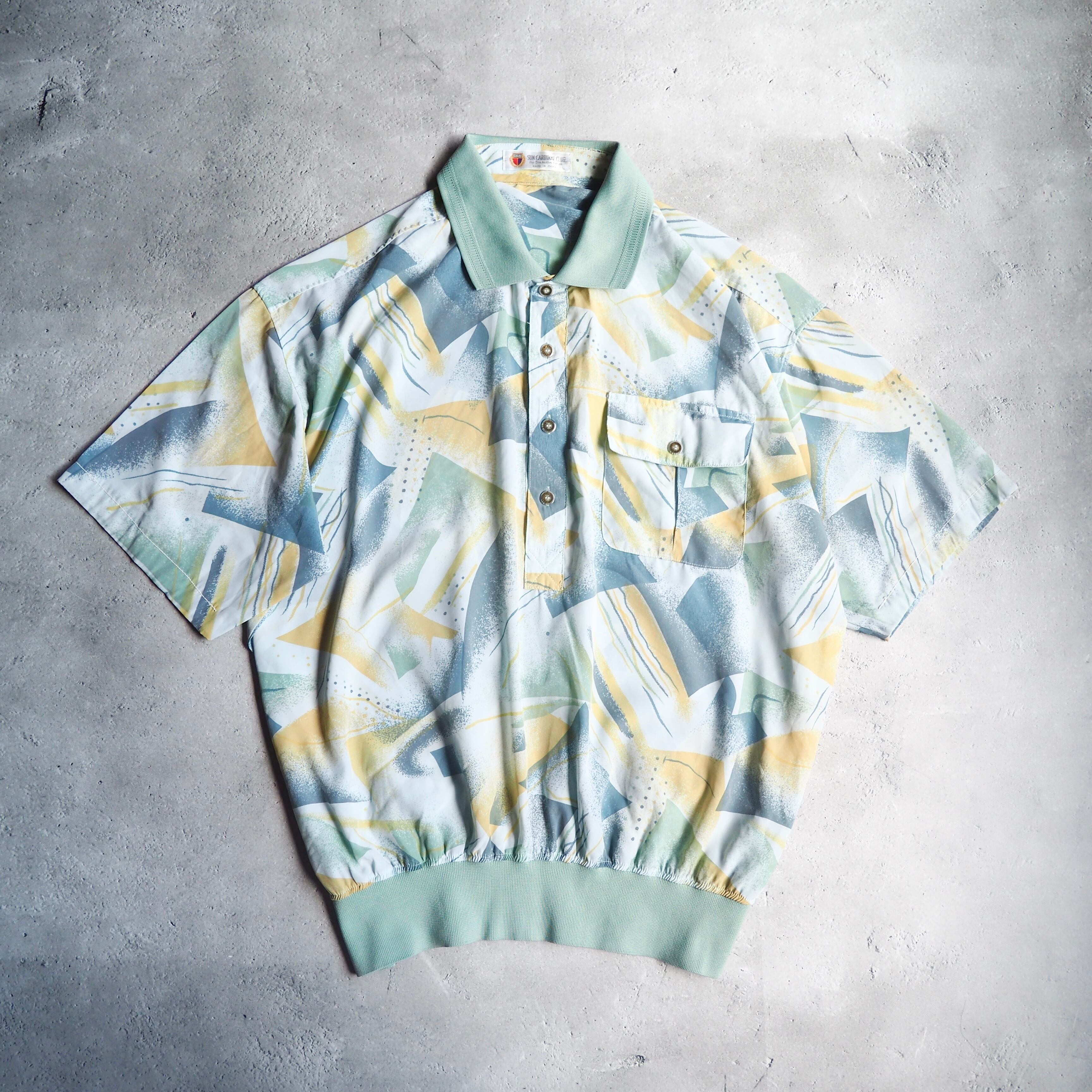 1990s Beautiful Pale Tone Pattern vintage loose Pull Over shirt