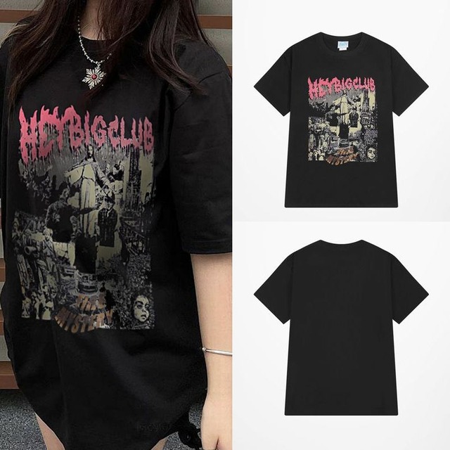 ユニセックス Tシャツ 半袖 オーバーサイズ プリント ルーズ カジュアル 男女兼用 韓国ファッション メンズ レディース ストリート系ファッション TBN-730591417511