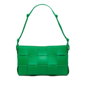 ボッテガヴェネタ マキシイントレチャート カセット ハンドバッグ グリーン レザー レディース BOTTEGAVENETA 【中古】