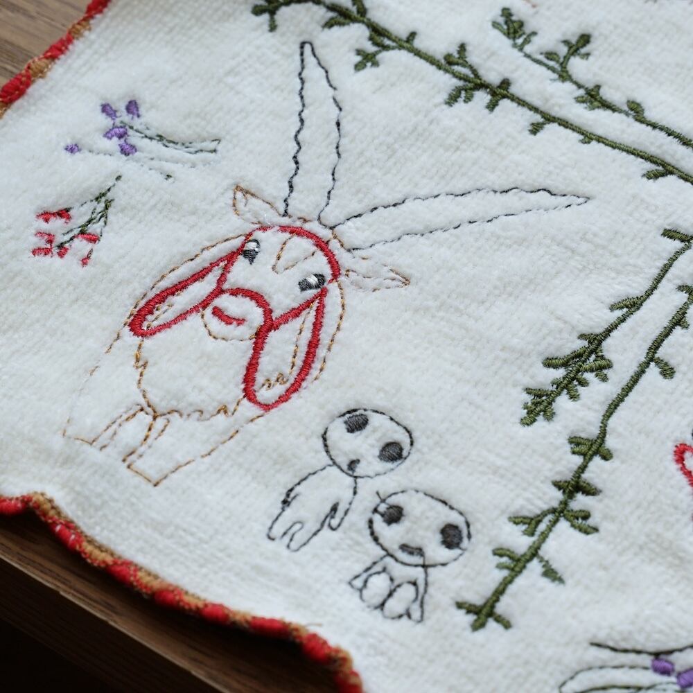 【未使用】FINAL FANTASY XI 刺繍入りハンドタオル モグガーデン ファイナルファンタジーXIV ハンドタオル ＜モーグリ＆アルファ