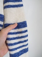 1990’s USA Cotton Linen Border Stripe Knit Sweater／38