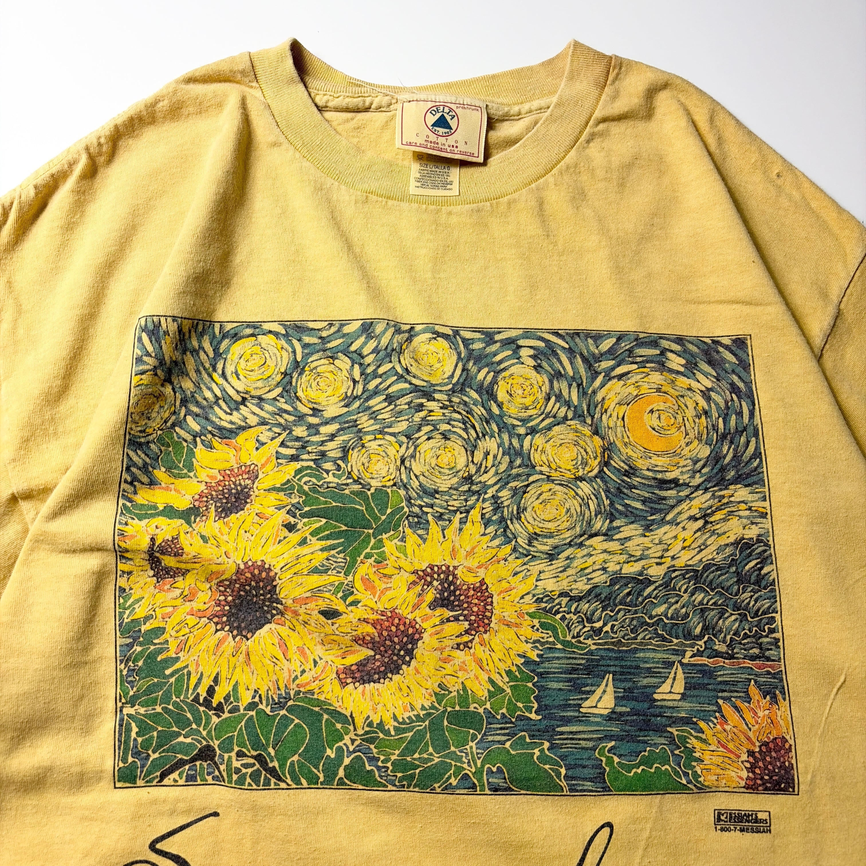 90s Sunflowers Art T-Shirt Single Stitch