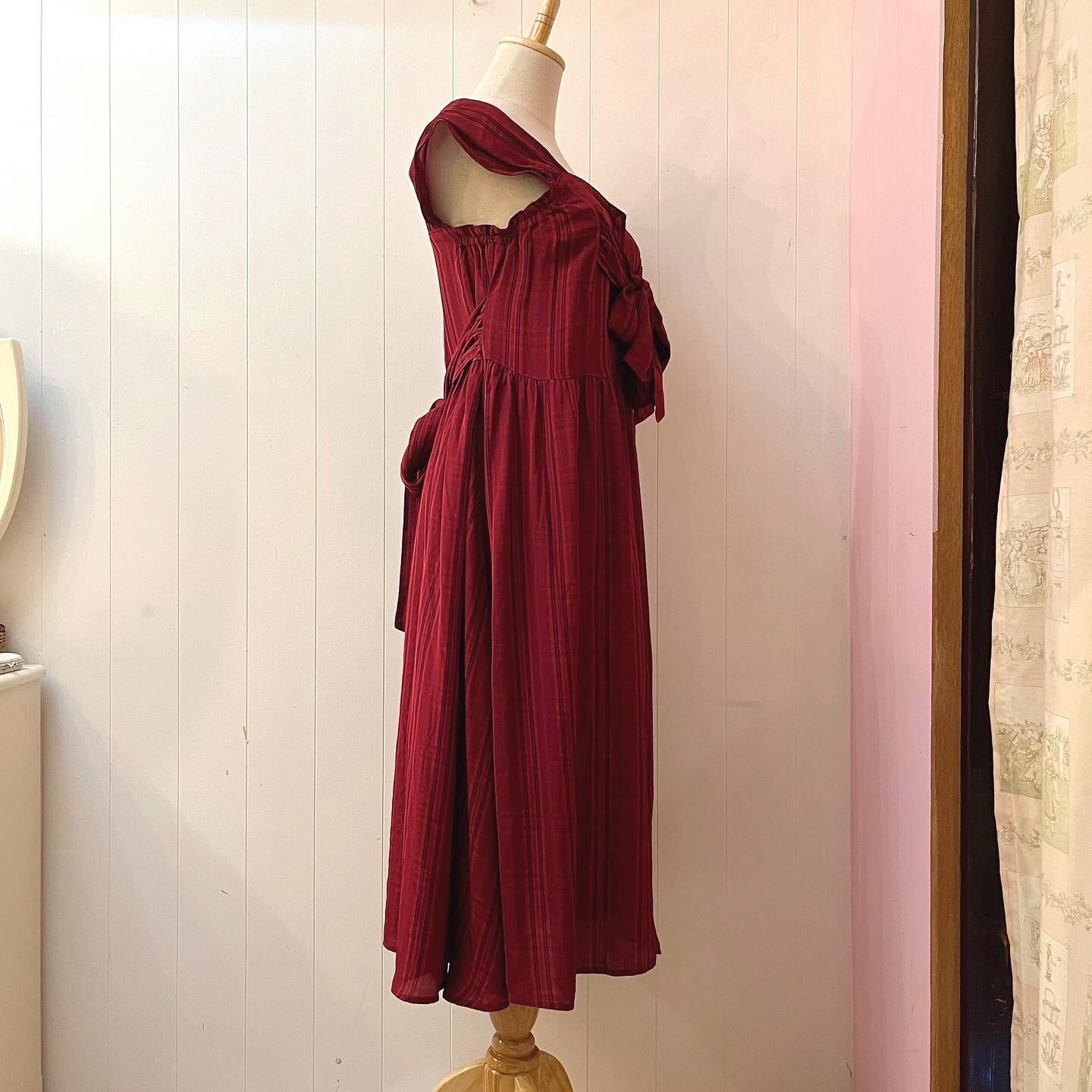 red check big ribbon jumper skirt