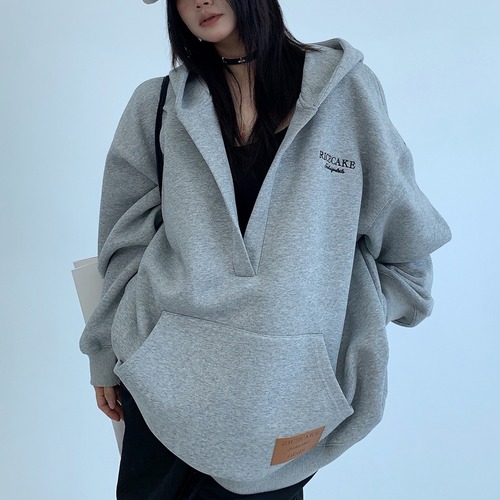 Casual over V cut hoodie＜2colors＞　1088