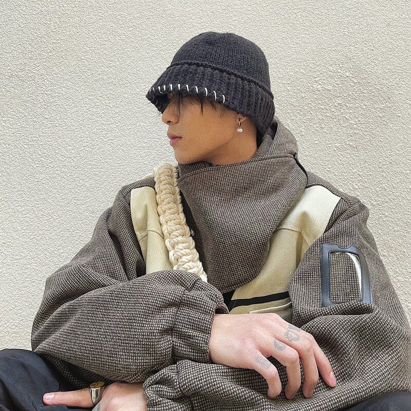 7色展開ケーブル編みニット帽子 | mblueshop