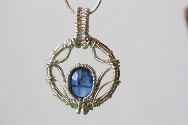Kyanite silver925 wirewrapping pendant
